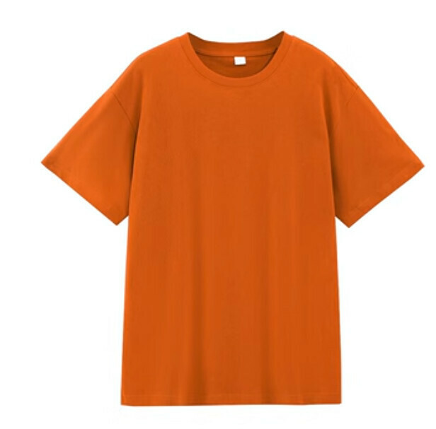 Short-sleeved solid color T-shirt (orange S-4XL, contact customer service to confirm the shipping size after placing an order) #F337001068