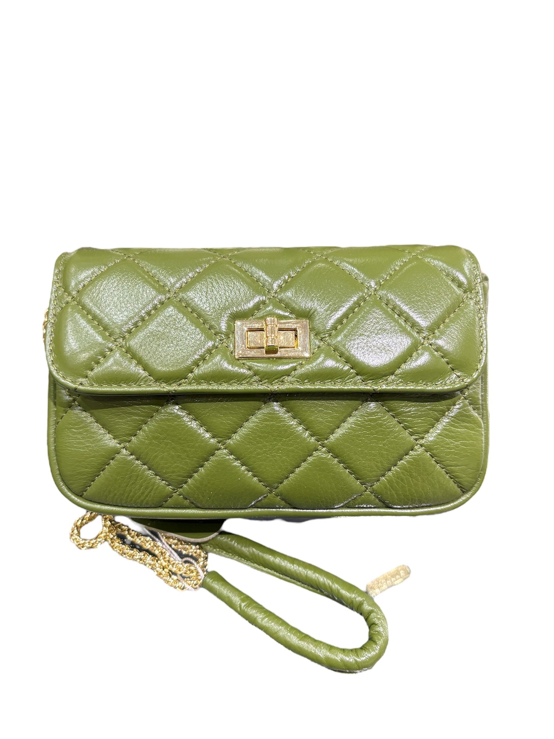 草地綠 真皮牛皮側背包  #SM-Y803