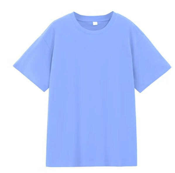 Short-sleeved solid color T-shirt (sky blue S-4XL, contact customer service to confirm the shipping size after placing an order) #F337001070