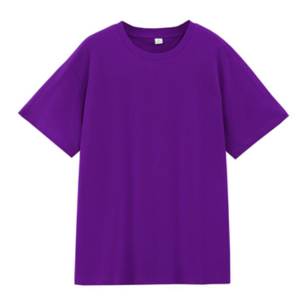 Short-sleeved solid color T-shirt (purple S-4XL, contact customer service to confirm the shipping size after placing an order) #F337001072