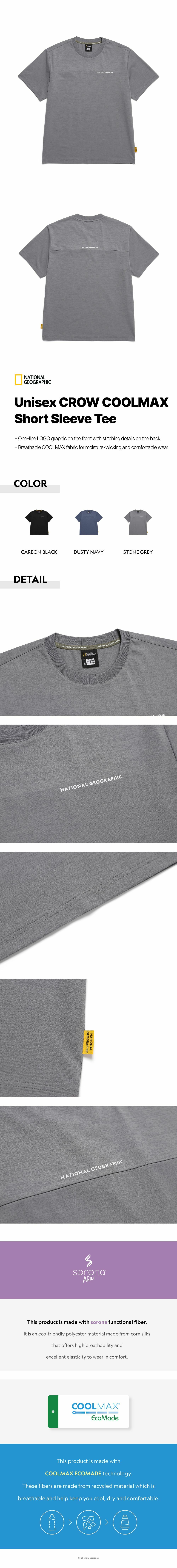 【NATIONAL GEOGRAPHIC】クロウ UNI COOL MAX GRAPHICS T-SHIRT NATIONAL GEOGRAPHIC】クロウ UNI COOL MAX GRAPHICS T-SHIRT