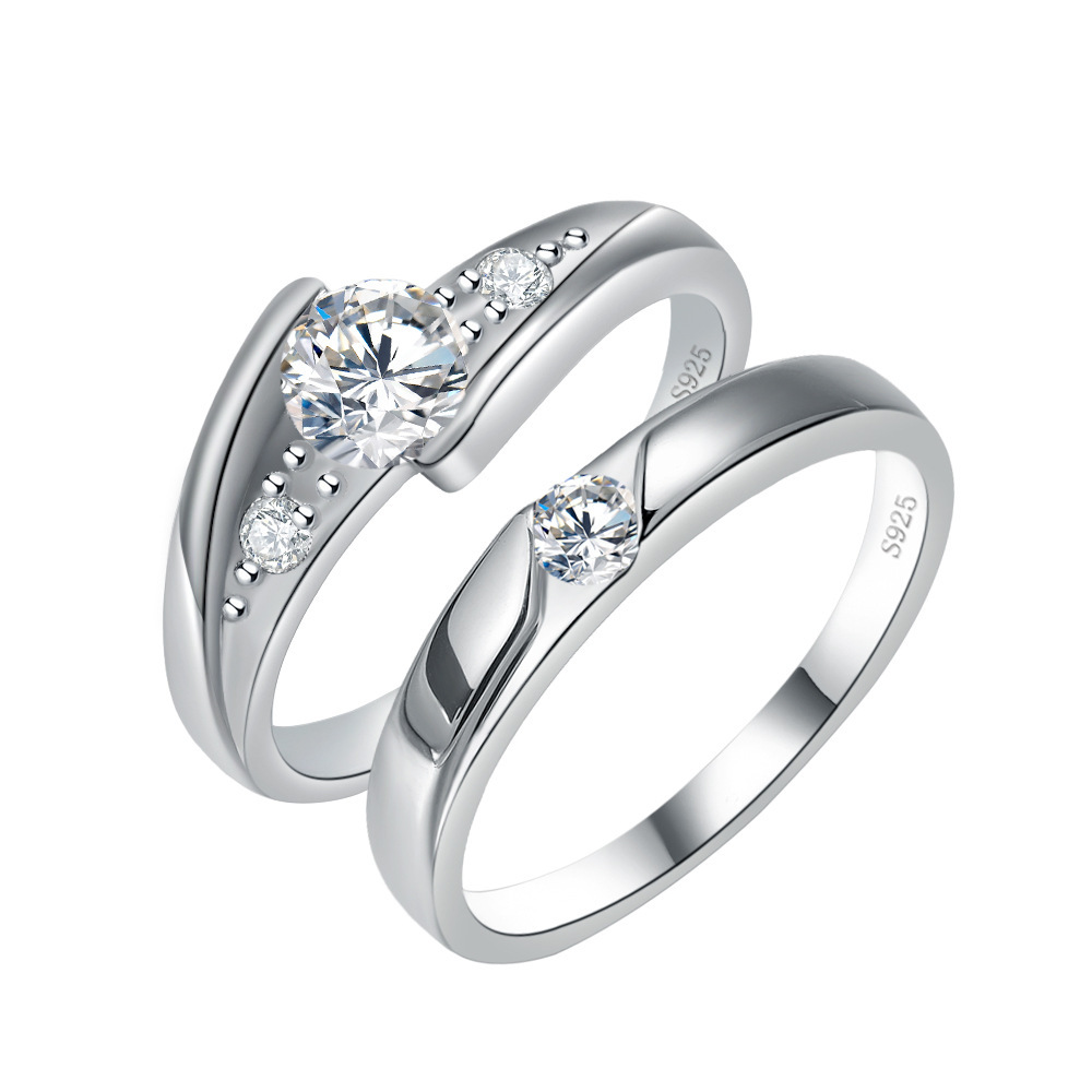 莫桑鑽情侶對戒    R049