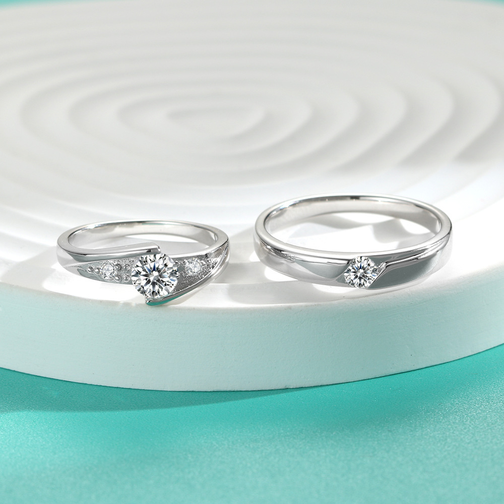 莫桑鑽情侶對戒    R049