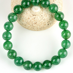 【藏寶】天然綠色經典款草莓晶水晶手鍊/水晶手串