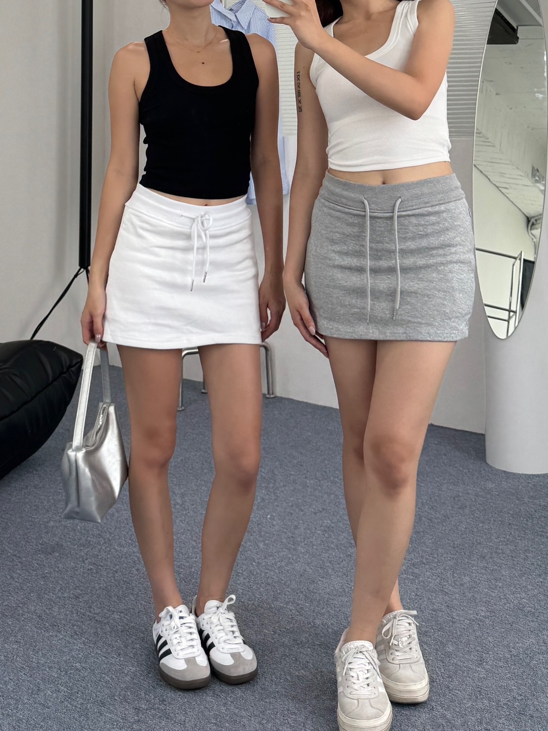 休閒微辣💌棉質抽繩小短裙(2色)