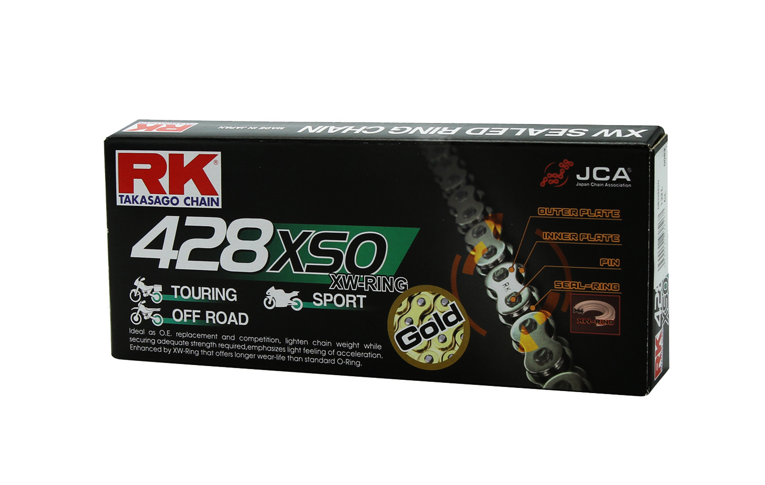 【RK】 428 XSO RXW MRU MXU MXZ 油封鏈條 無油封鏈條 黑金 全金色 越野 強化鏈條 鍊條 霓虹鏈