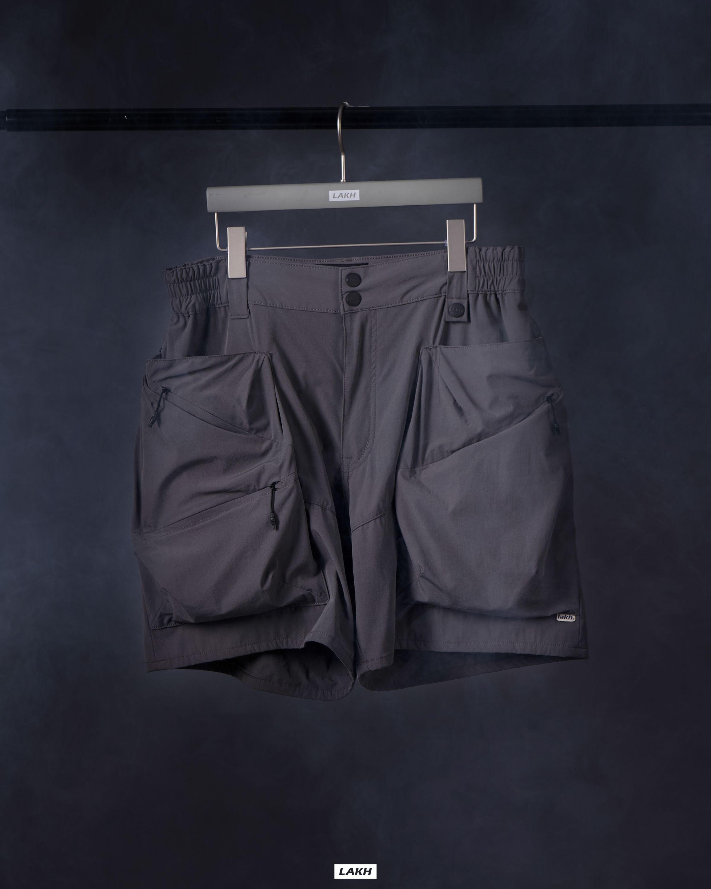 LAKH Trapezoid Pockets Utility Shorts