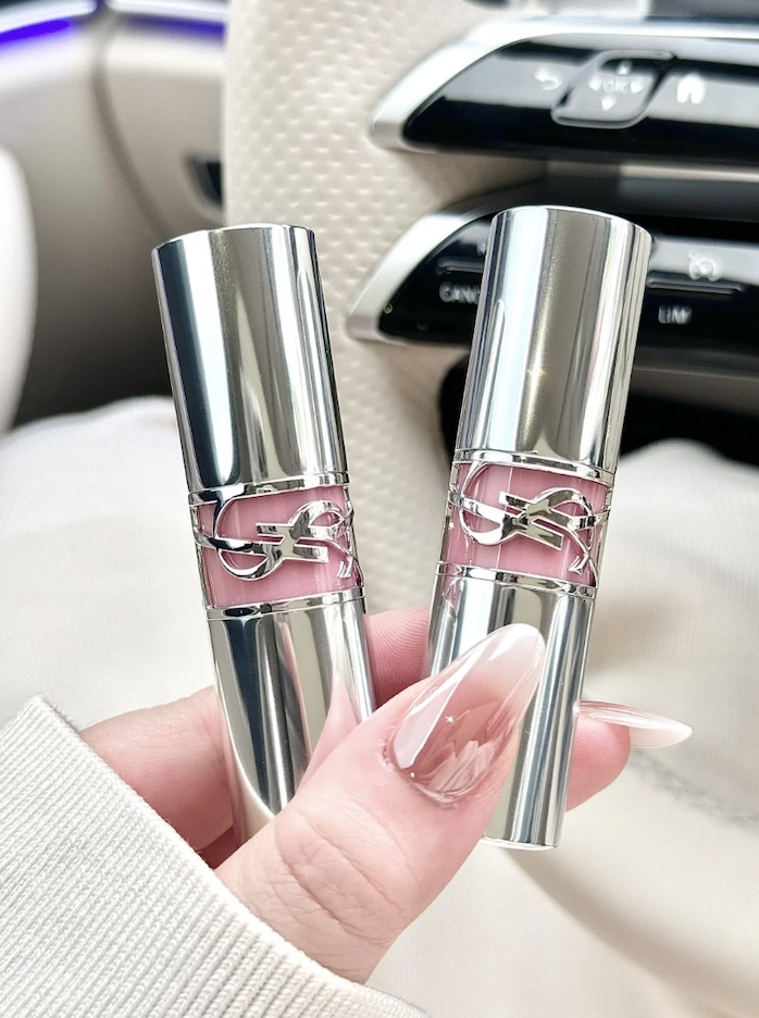 <台灣未上市💄> YSL 聖羅蘭 銀管 海外限定 粉管 口紅 潤唇膏