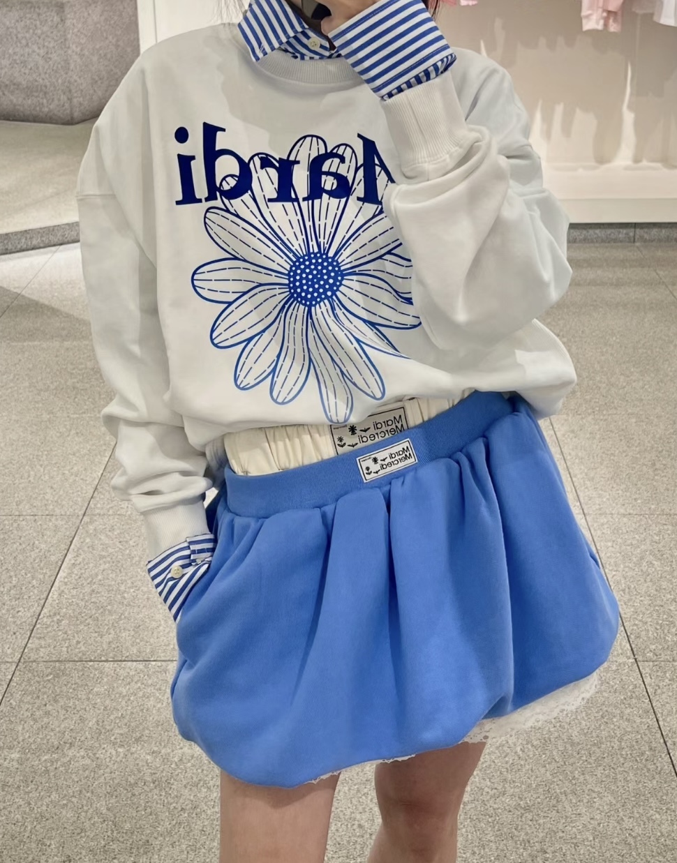 ●Mardi Mercredi●BALLOON MINI SWEAT SKIRT CRINKLED BALLOON MINI SWEAT SKIRT（スカート）｜Mardi Mercredi