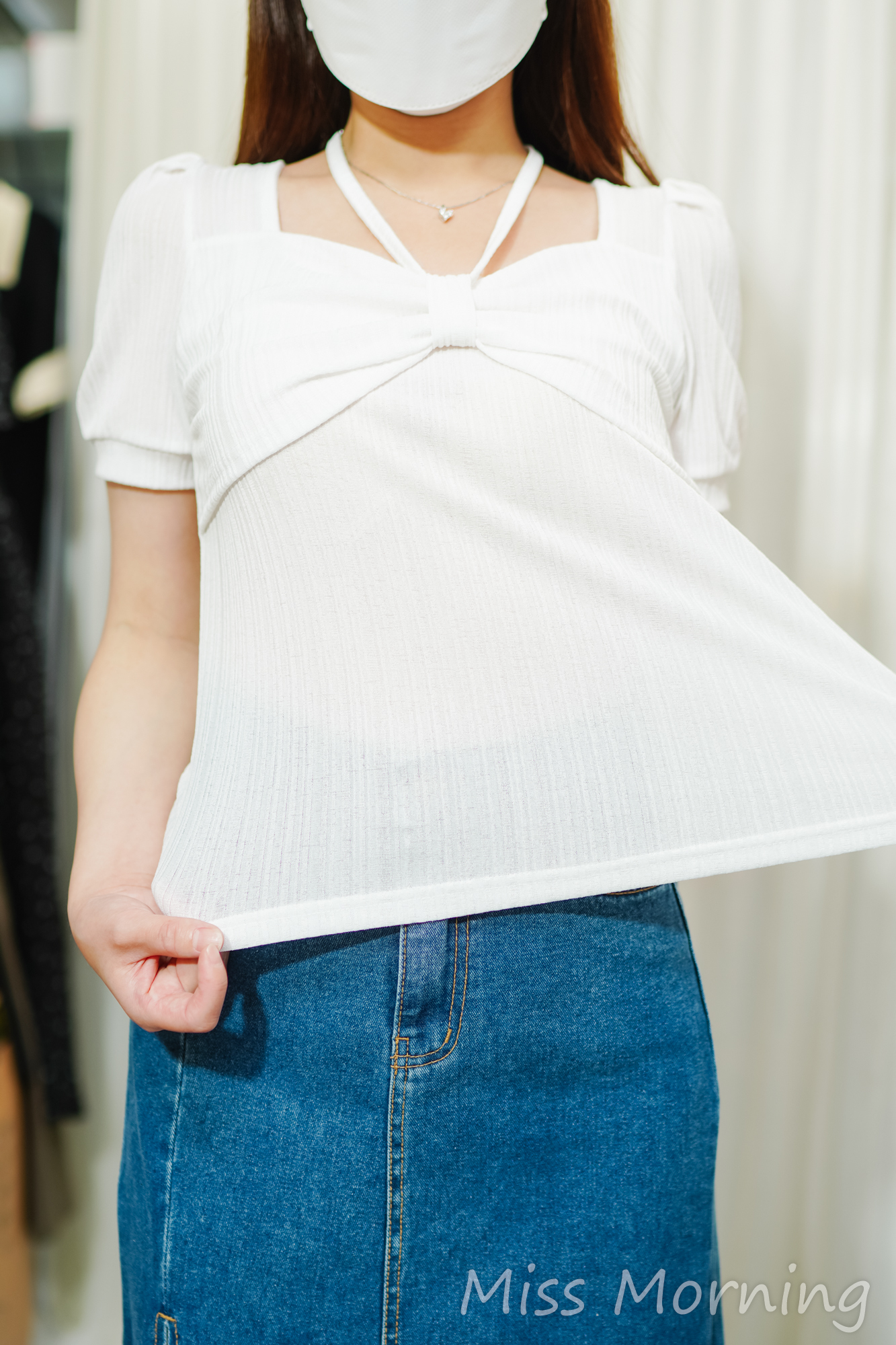 美胸掛頸顯瘦款上衣(13890)