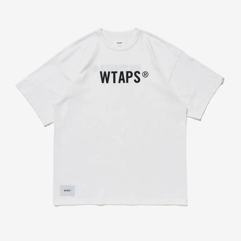 -(B3e05)-WTAPS SIGN / SS / COTTON. TSSC 刺繡 LOGO 短T 黑色/白色-241ATDT-CSM22