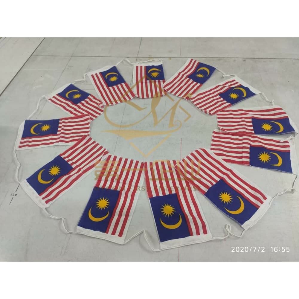 (Cotton) Flagline/Bunting Malaysia And Johor Mix Malaysia Flag/Bendera Malaysia *READY STOCK*