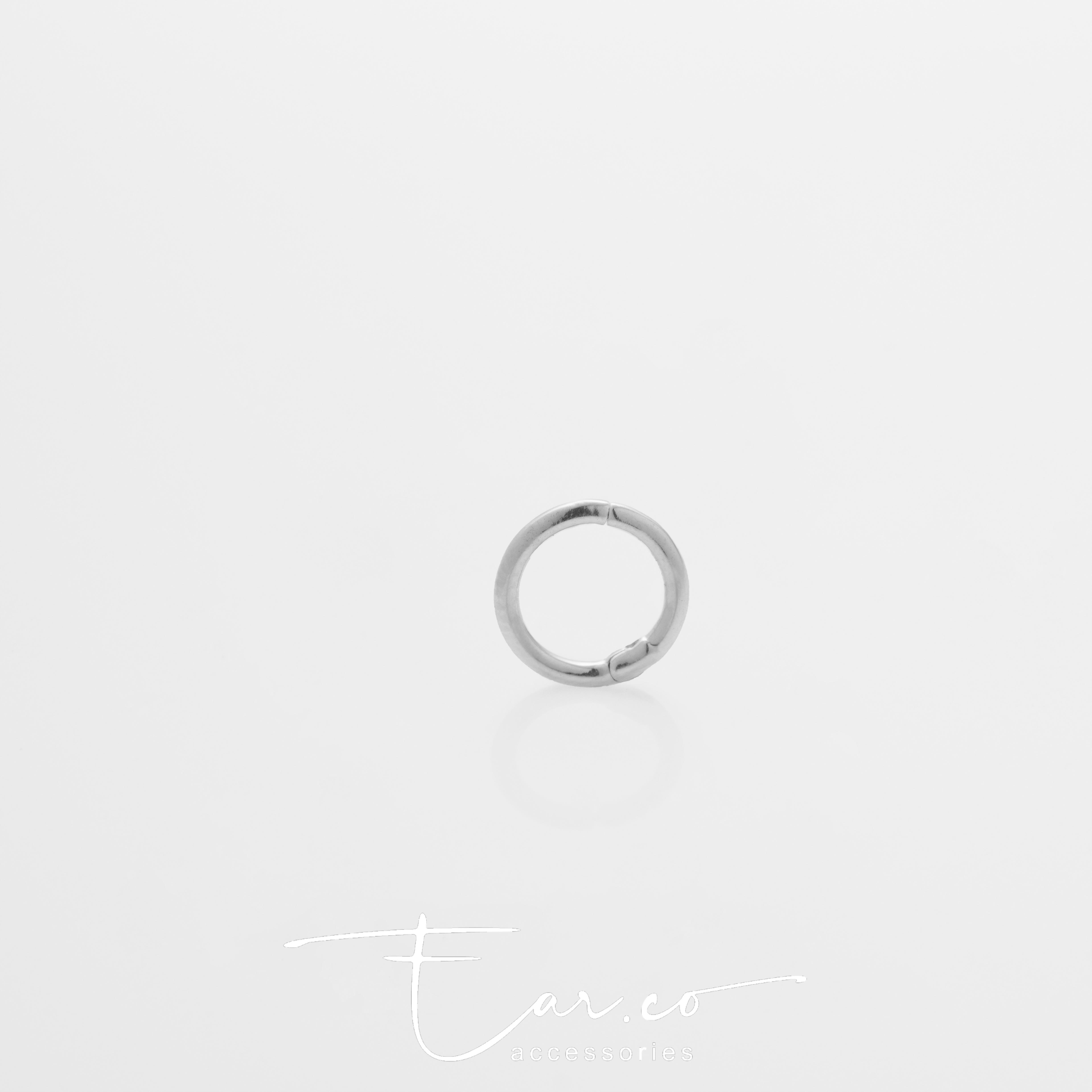 H14 Hoop (單隻) - 14K WHITE SOLID GOLD