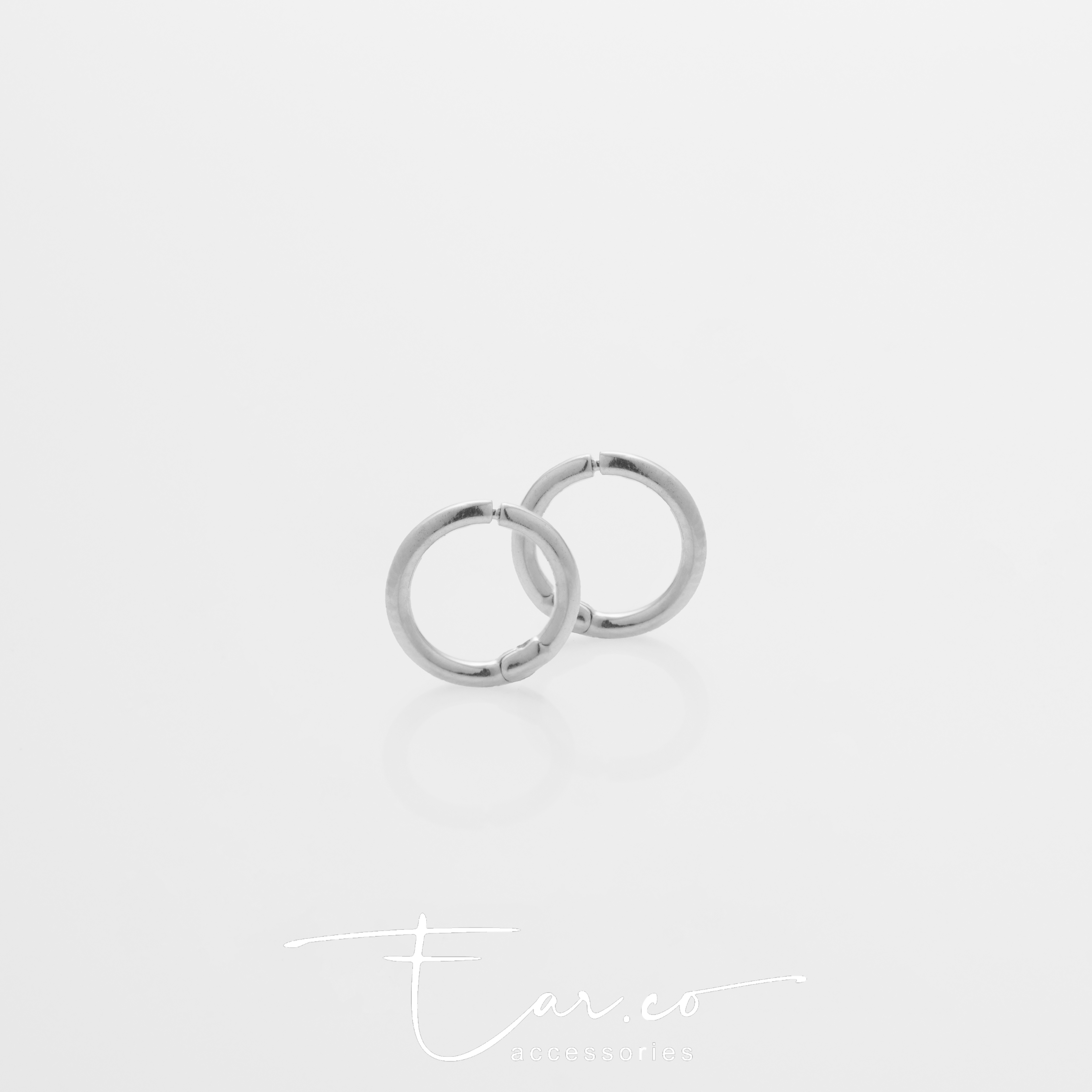 H14 Hoop (單隻) - 14K WHITE SOLID GOLD