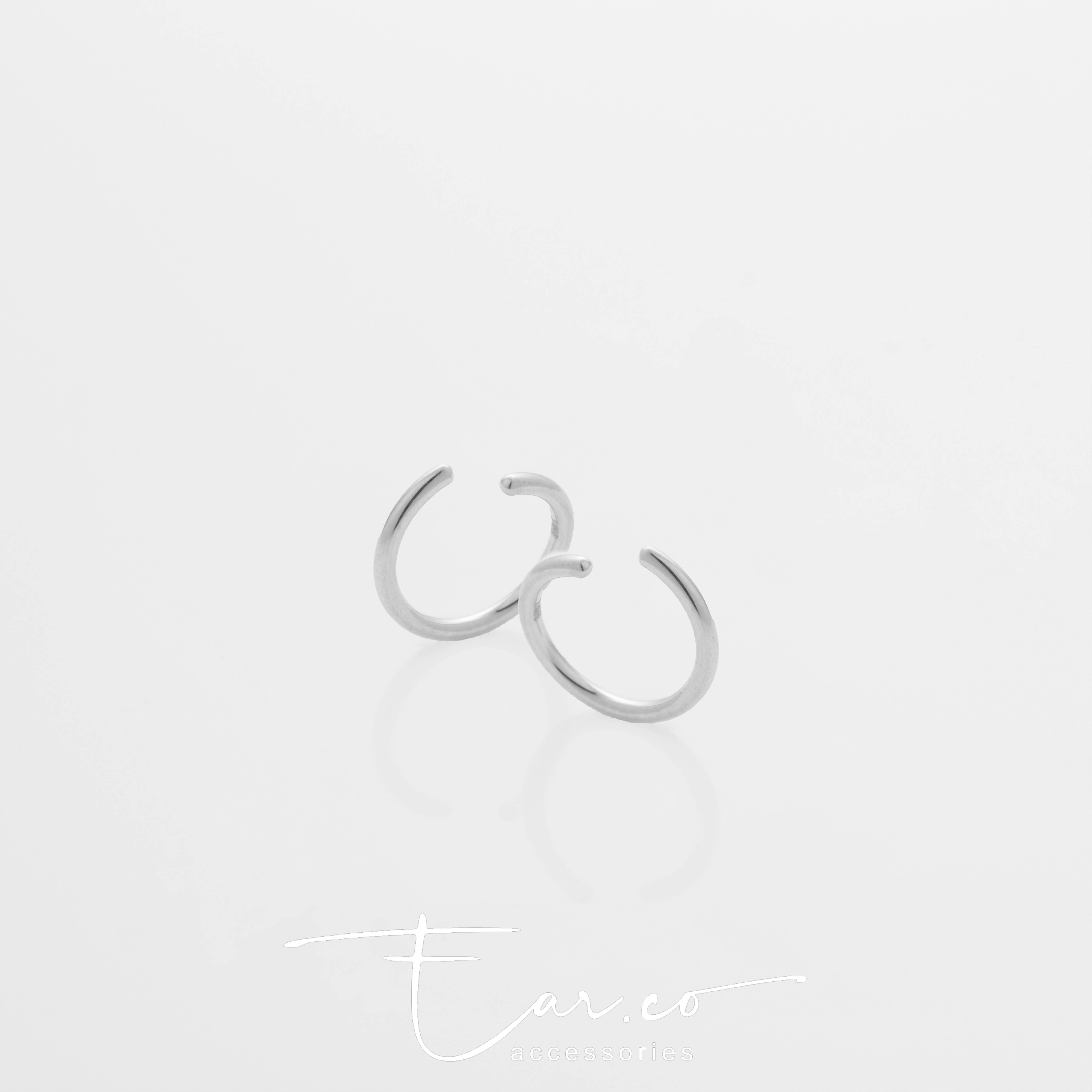 H15 Hoop (單隻) - 14K WHITE SOLID GOLD