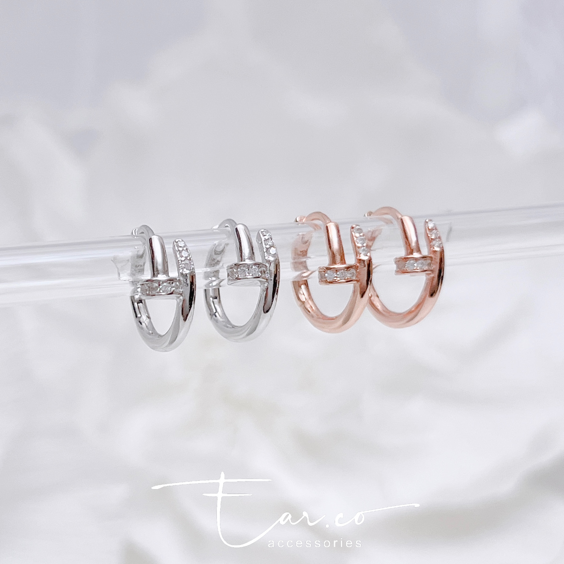 玩味螺絲釘純銀小耳圈 [睡覺不用脫! ] #A1053