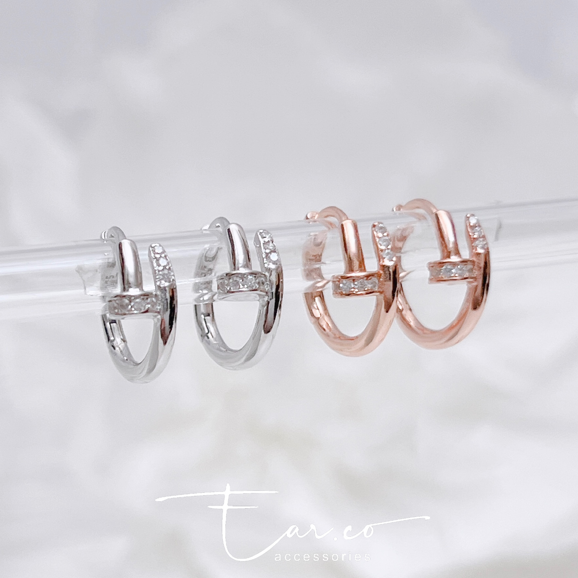 玩味螺絲釘純銀小耳圈 [睡覺不用脫! ] #A1053