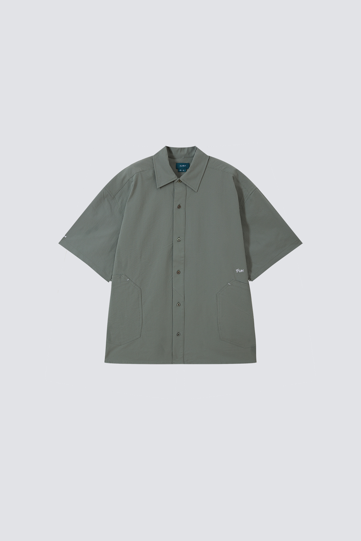 Seersucker Round Bottom Shirt｜Army Green｜Hong Kong Original Design