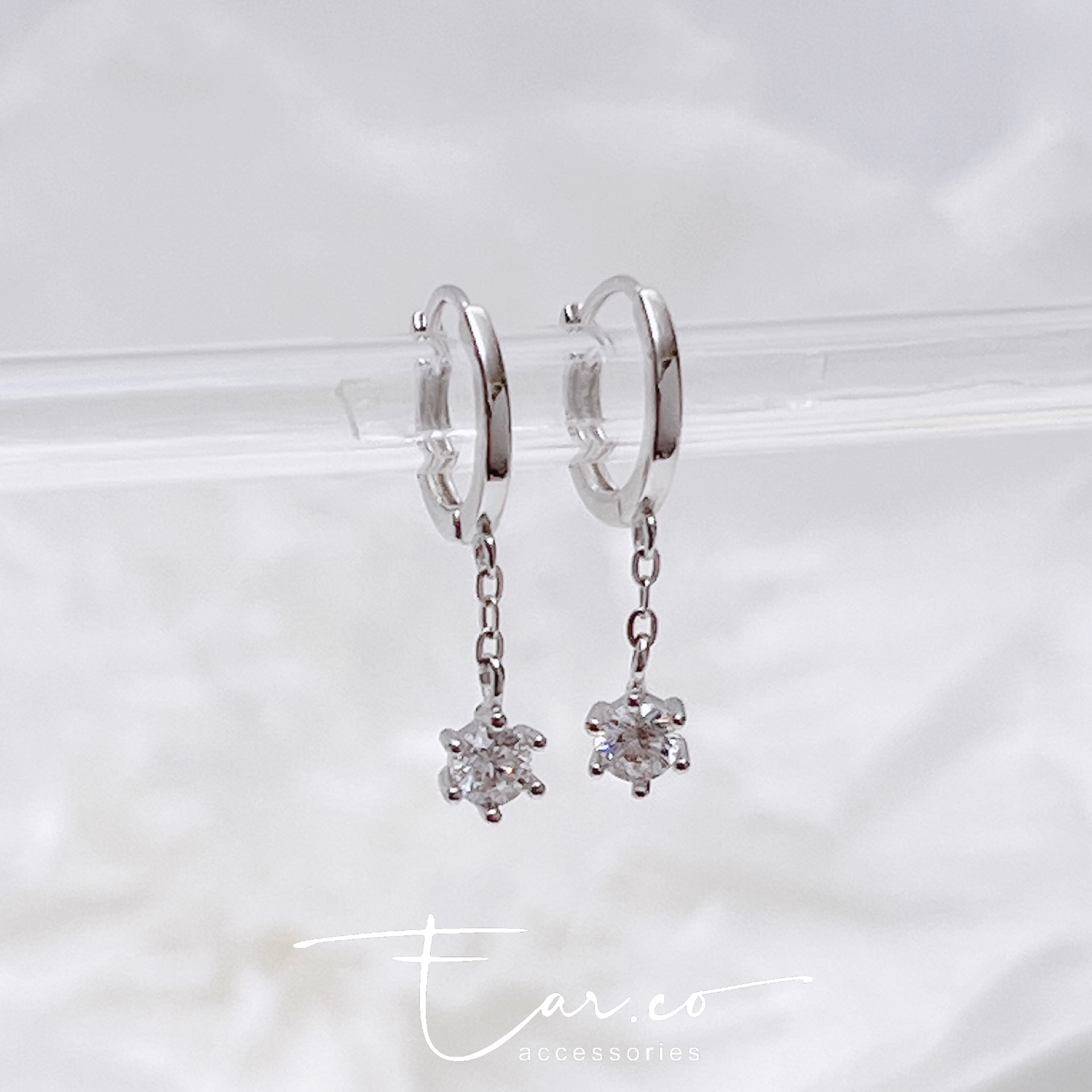 簡單垂釣六爪閃石純銀小耳圈 [睡覺不用脫! ] #A1066