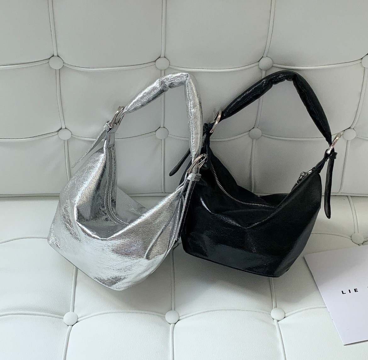 小眾設計軟皮質感腋下包/手提包/二色