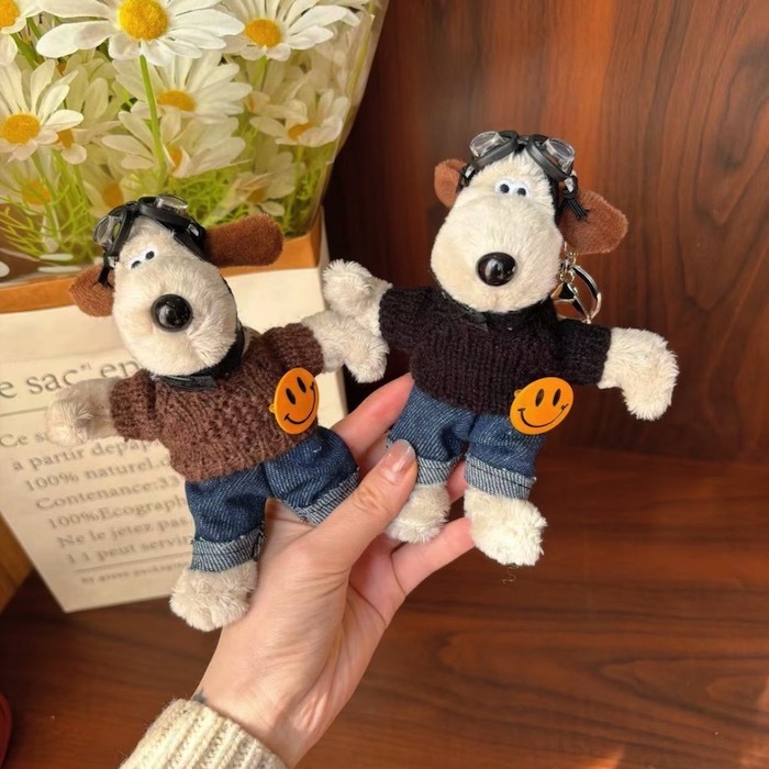 《50855》笑臉款毛衣飛行狗阿高鑰匙圈