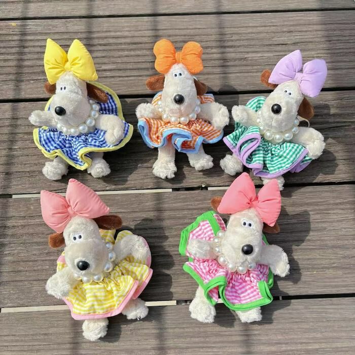 《50856》珠珠項鍊格子裙裙蝴蝶結阿高鑰匙圈