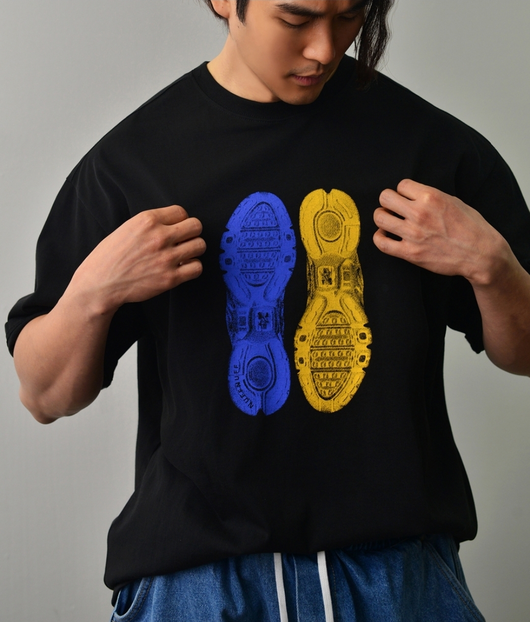 彩鞋印染短袖T恤