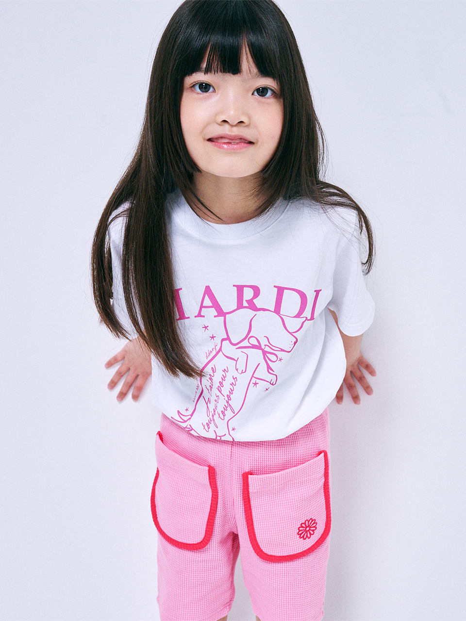 Mardi Mercredi KIDS TSHIRT SWING THE TAIL DDANJI_WHITE PINK