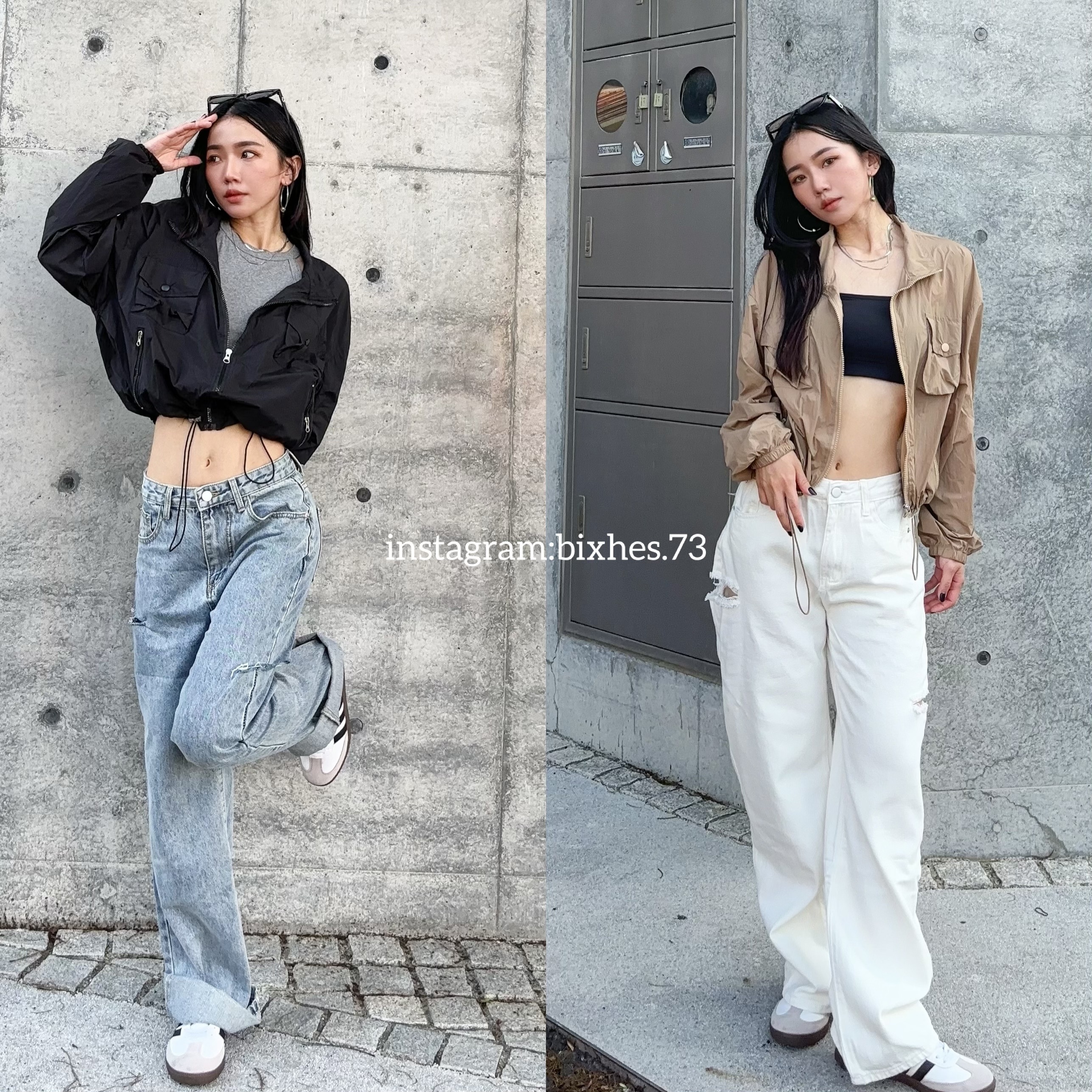 側雙刀割牛仔長褲(E00084)