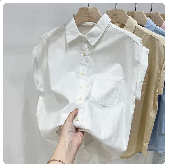 Short-sleeved shirt (white size: S-3XL) (Please contact customer service to confirm the shipping size after placing an order)