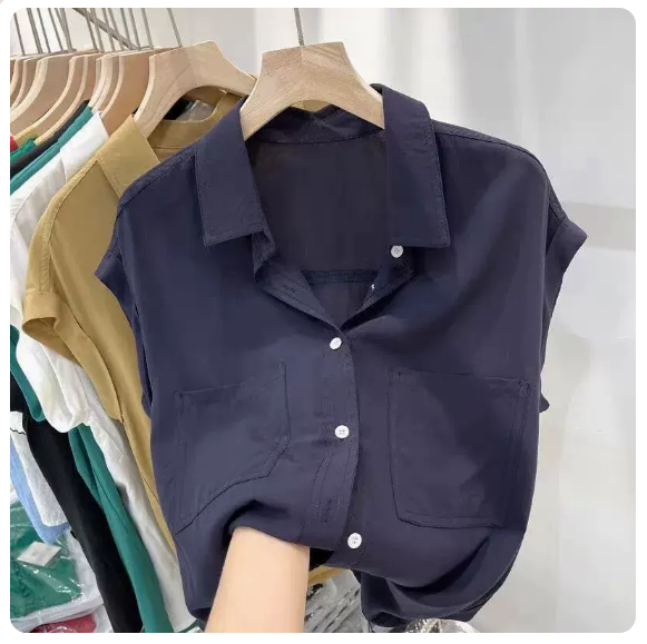 熱賣短袖襯衫(藏青色 尺碼:S-3XL)(下單後請聯絡客服確認發貨尺碼)