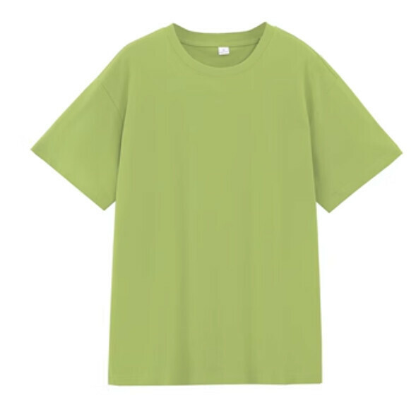 Short-sleeved solid color T-shirt (matcha green S-4XL contact customer service to confirm the shipping size after placing an order)