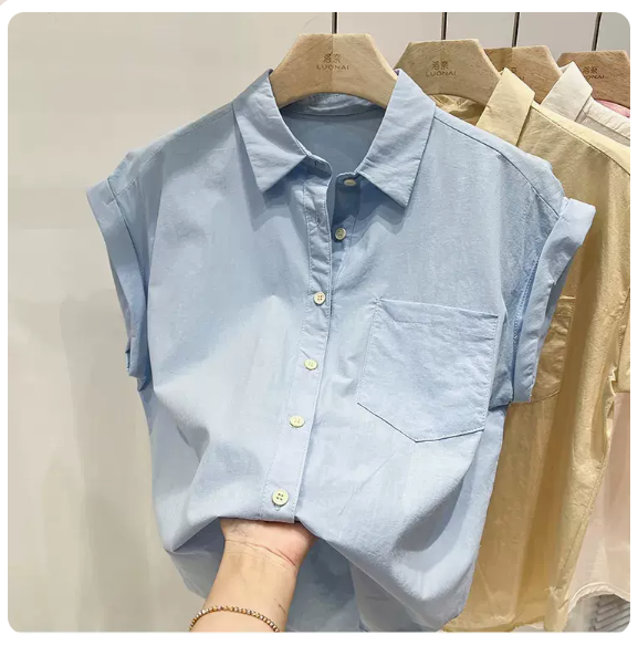 Short-sleeved shirt (blue size: S-3XL) (Please contact customer service to confirm the shipping size after placing an order)