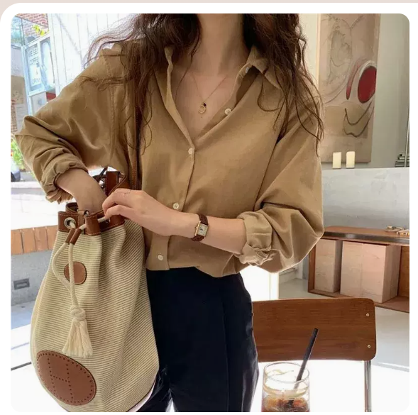 Long Sleeve Shirt (Khaki Size: S-3XL) (Please contact customer service to confirm the shipping size after placing an order)