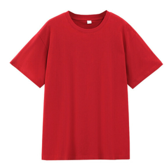Short-sleeved solid color T-shirt (red S-4XL, contact customer service to confirm the shipping size after placing an order)