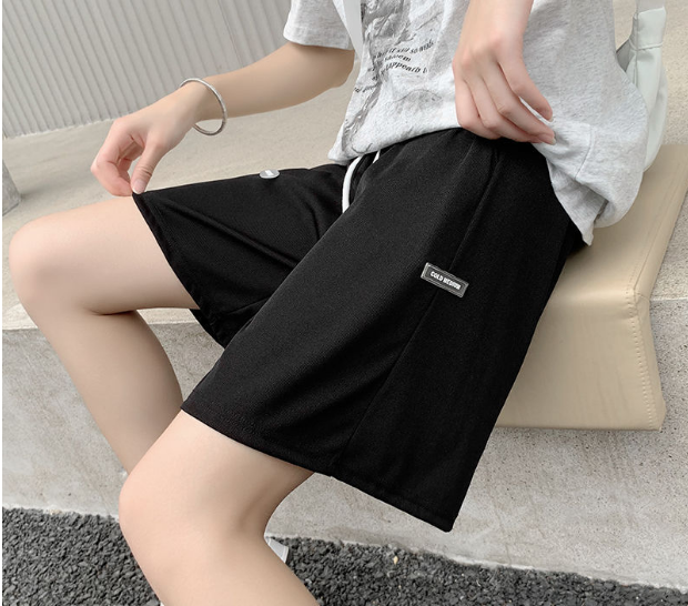 熱賣女夏季薄款冰絲短褲(黑色)(尺碼:小碼【80-120磅】/大碼【120-160磅】)(下單後聯絡客服確認發貨尺碼)