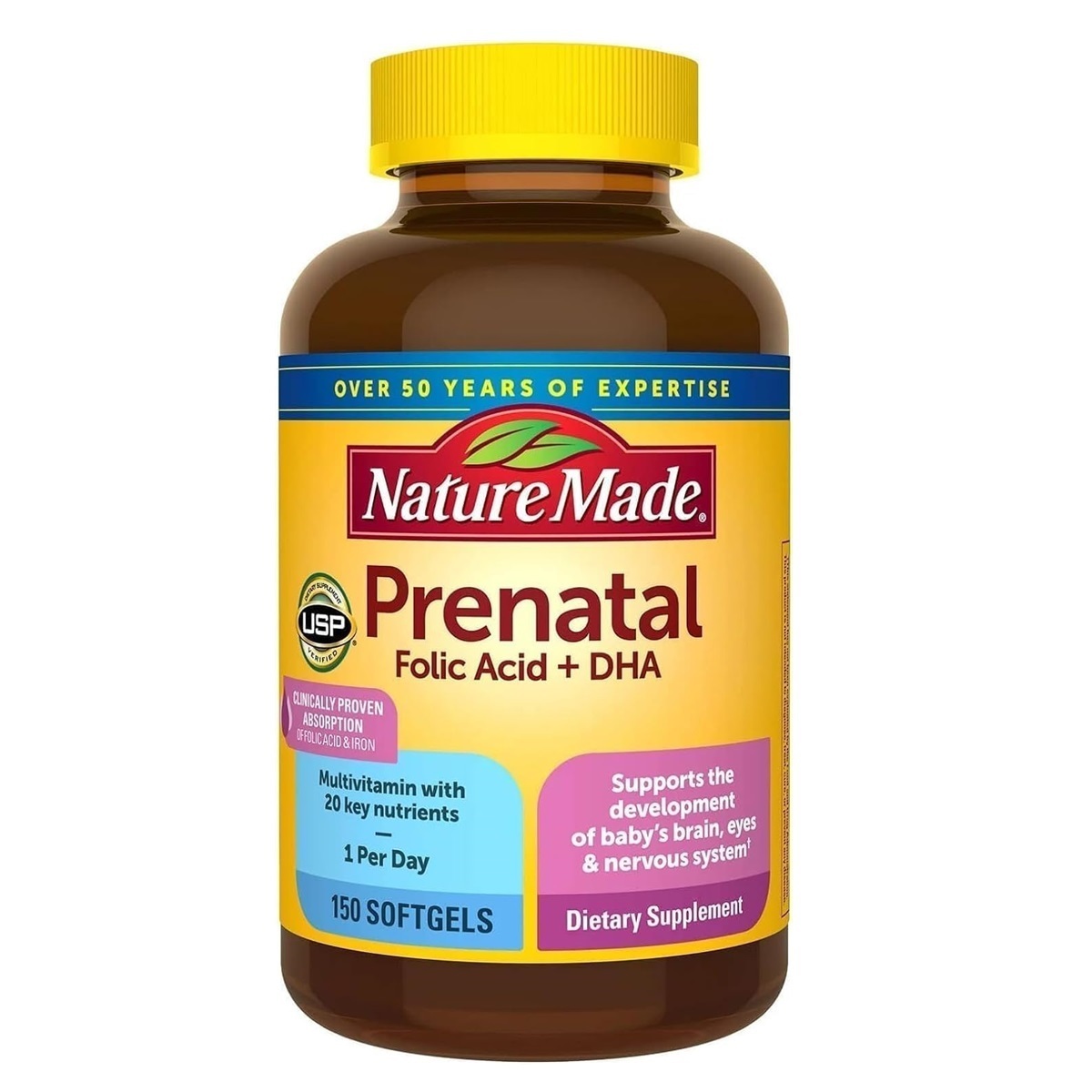 Nature Made - 萊萃美 產前復合維生素 葉酸+DHA 軟膠囊 150粒裝