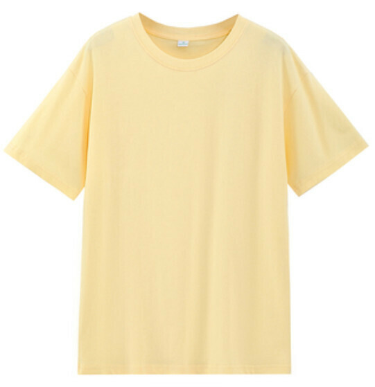Short-sleeved solid color T-shirt (apricot [heavy 260g] S-4XL contact customer service to confirm the shipping size after placing an order)