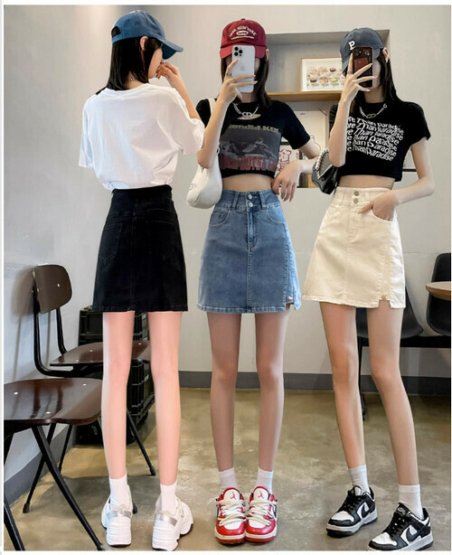 Hot selling denim skirt [off-white] [XS-2XL size] (please contact customer service to confirm the delivery size after placing the order)