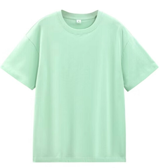 Short-sleeved solid color T-shirt (light green [heavy 260g] S-4XL contact customer service to confirm the shipping size after placing an order)