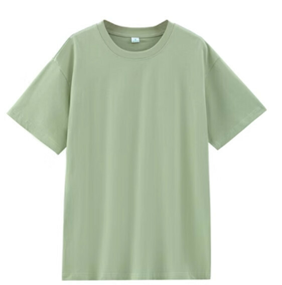 Short-sleeved solid color T-shirt (bean green [heavy 260g] S-4XL contact customer service to confirm the shipping size after placing an order)