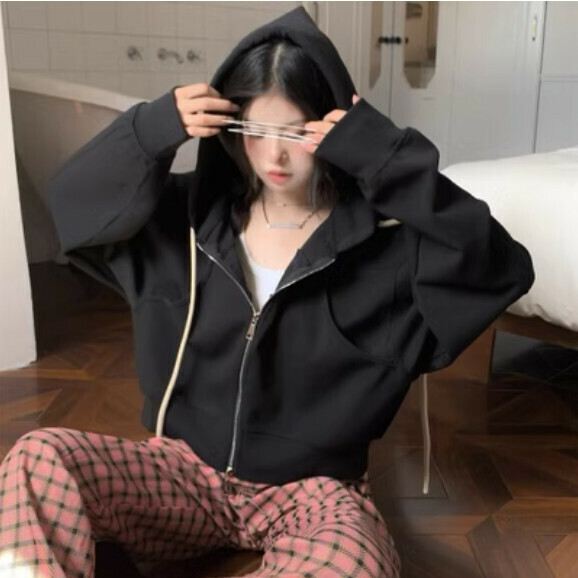 熱賣慵懶風女衛衣（黑色均碼）