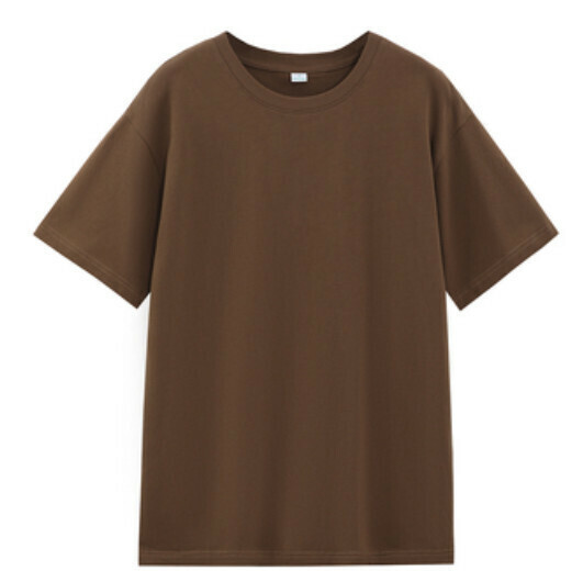Short-sleeved solid color T-shirt (brown [heavy 260g] S-4XL contact customer service to confirm the shipping size after placing an order)
