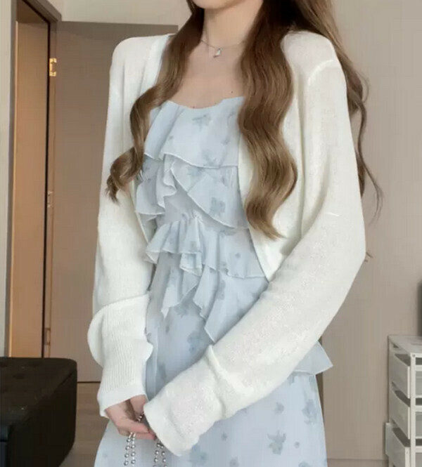 Versatile Cardigan#Single Piece (White) (M-4XL) (Contact customer service to confirm size after placing an order) 