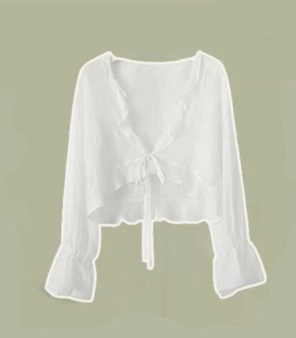 Skin-Covering Slimming Sunscreen Shirt#Single Piece (White) (M-4XL) (Contact customer service to confirm size after placing an order) 