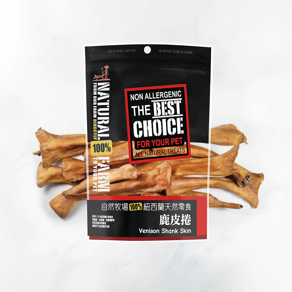 天然寵物零食．煙燻鹿皮捲