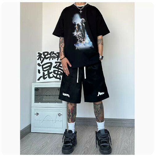 熱推寬鬆直筒短褲（黑色M-5XL）（下單后聯繫客服確認發貨尺碼）