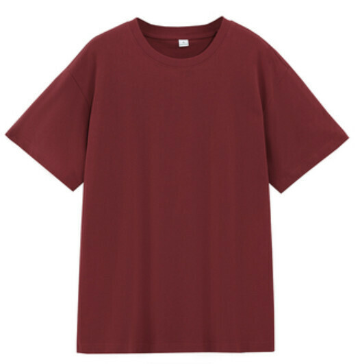 Short-sleeved solid color T-shirt (burgundy [heavy 260g] S-4XL contact customer service to confirm the shipping size after placing an order)