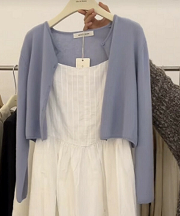 Girl's Gentle Cardigan Top#Single Piece (Haze Blue) (M-4XL Size) (Contact customer service to confirm the size after placing an order) 