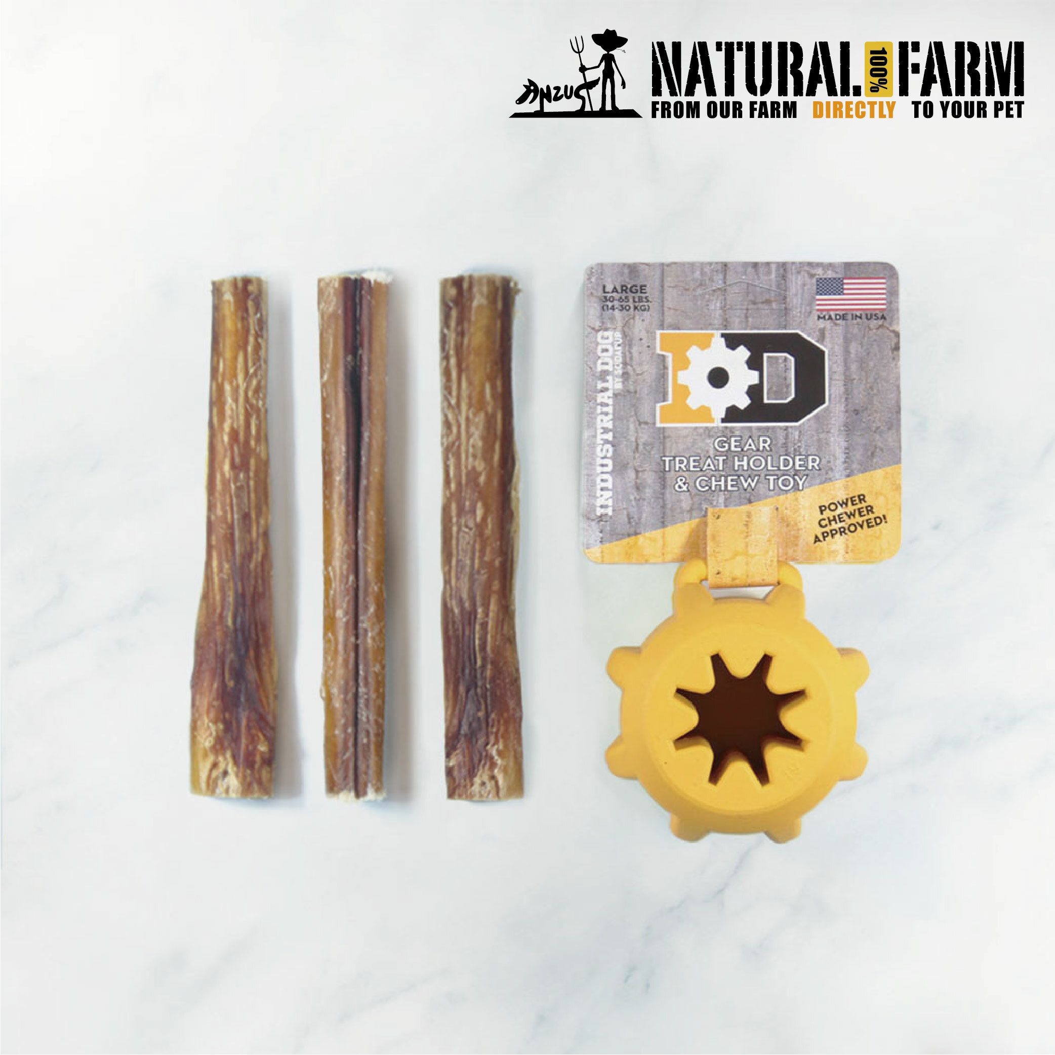 Natural Farm x Sodapup 牛腱棒齒輪塞食玩具組XL